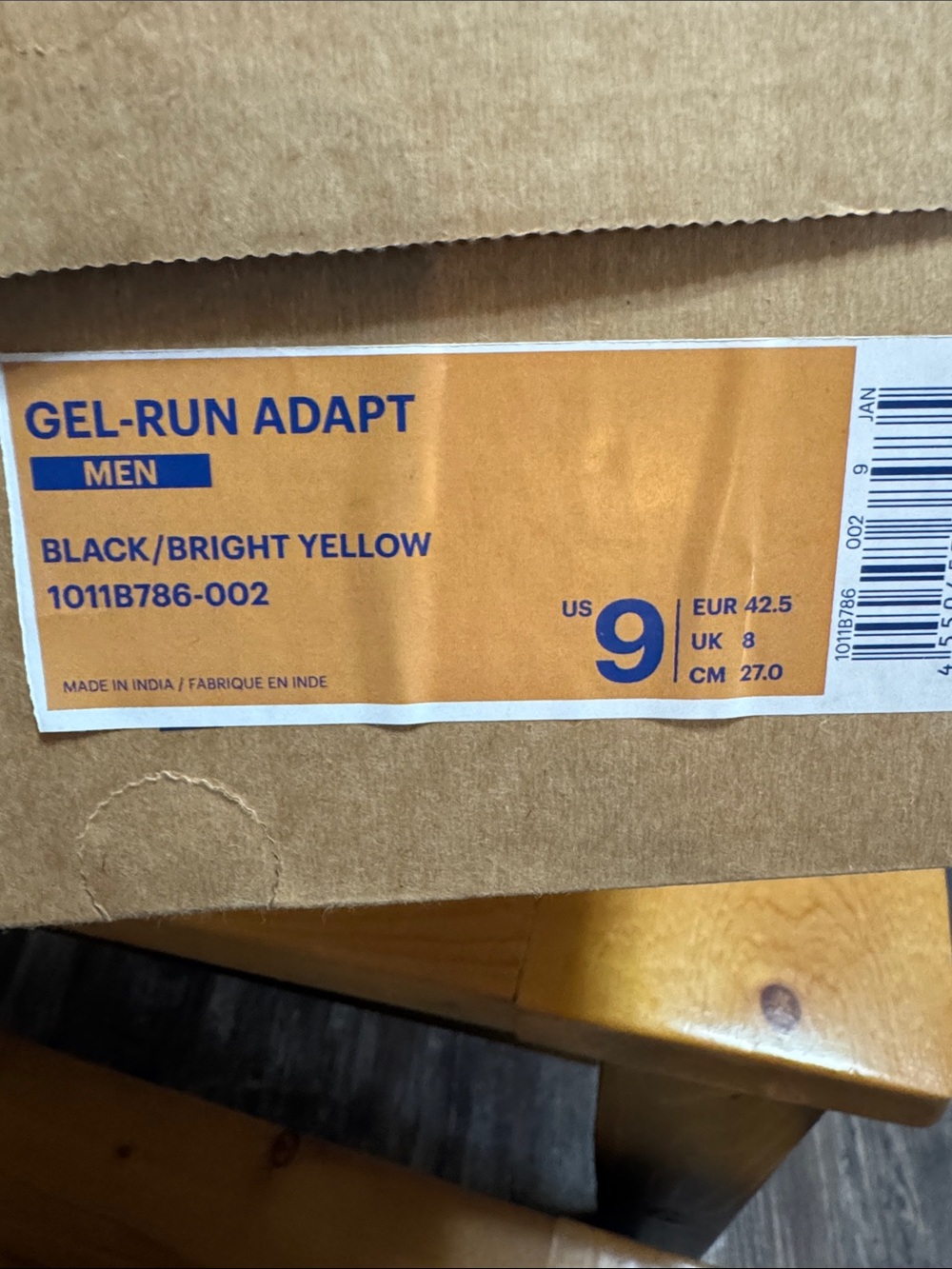 ASICS GEL-RUN ADAPT Men’s Shoes - Black & Bright Yellow
